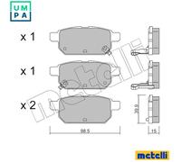 Brake pads 22-0915-0 METELLI for SUZUKI SWIFT III SX4 S-CROSS VITARA BALENO