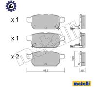 Brake pads 22-0915-0 METELLI for SUZUKI SWIFT III SX4 S-CROSS VITARA BALENO