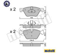 Brake pads 22-0917-0 METELLI for BMW 5 5 Touring