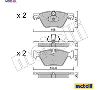 Brake pads 22-0917-0 METELLI for BMW 5 5 Touring