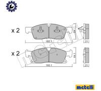 BRAKE PAD SET DISC BRAKE 22-0927-4 FOR MERCEDES-BENZ OM 651.960 2.1L 4cyl 3.0L