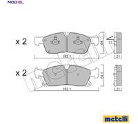 Brake pads 22-0927-4 METELLI for MERCEDES-BENZ M-CLASS GL-CLASS GLE Coupe GLE