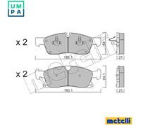 Brake pads 22-0927-4 METELLI for MERCEDES-BENZ M-CLASS GL-CLASS GLE Coupe GLE