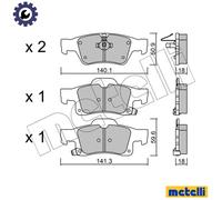 BRAKE PAD SET DISC BRAKE 22-0928-0 FOR JEEP GRAND/CHEROKEE/IV/SUV ERB 3.6L 6cyl