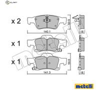 BRAKE PAD SET DISC BRAKE 22-0928-0 FOR JEEP GRAND/CHEROKEE/IV/SUV ERB 3.6L 6cyl