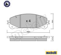 BRAKE PAD SET DISC BRAKE 22-0938-0 FOR LEXUS TOYOTA 1AR-FE 2.7L 8AR-FTS 2.0L RX