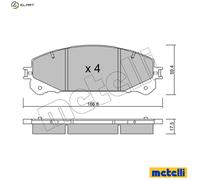 Brake pads 22-0938-0 METELLI for LEXUS TOYOTA SUBARU
