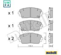 Brake pads 22-0941-0 METELLI for KIA PICANTO II