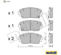 Brake pads 22-0941-0 METELLI for KIA PICANTO II