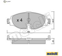 Brake pads 22-0950-0 METELLI for SEAT VW AUDI SKODA CUPRA FORD