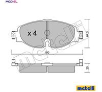 Brake pads 22-0950-0 METELLI for SEAT VW AUDI SKODA CUPRA FORD