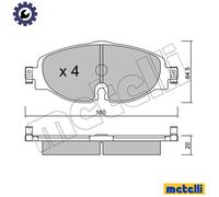 Brake pads 22-0950-0 METELLI for SEAT VW AUDI SKODA CUPRA FORD