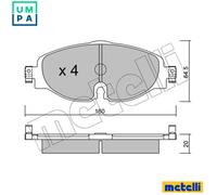 BRAKE PAD SET DISC BRAKE 22-0950-0 FOR VW AUDI A3/Sportback/S3/Limousine 1.4L