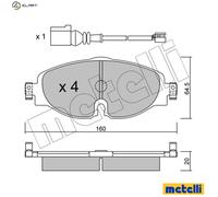 BRAKE PAD SET DISC BRAKE 22-0950-0K FOR SKODA OCTAVIA/III/Combi VW GOLF/VII 2.0L