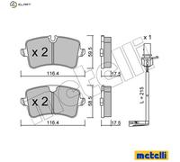 metelligroup 22-0955-0K - Made in Italy - Brake Pads