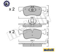 BRAKE PAD SET DISC BRAKE 22-0959-0 FOR BMW 1/F20/E87 B37D15A B38B15A 1.5L 3cyl