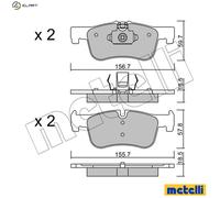 BRAKE PAD SET DISC BRAKE 22-0959-0 FOR BMW 1/F20/E87 B37D15A B38B15A 1.5L 3cyl