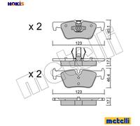 Brake pads 22-0962-0 METELLI for BMW 1 Sports Hatch 3 4 Coupe 3 Gran Turismo