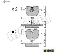 BRAKE PAD SET DISC BRAKE 22-0963-0 FOR BMW 4/Gran/Turismo/F3/F36/Convertible