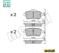 Brake pads 22-0968-0 METELLI for MERCEDES-BENZ M-CLASS SLK CLA Coupe GL-CLASS