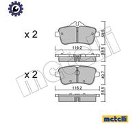 Brake pads 22-0968-0 METELLI for MERCEDES-BENZ M-CLASS SLK CLA Coupe GL-CLASS
