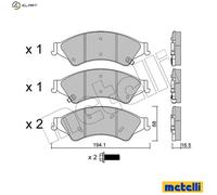 Metelli Brake Pad Set 22-0971-0 – Disc Brake for Ford Ranger 3.2L 5cyl (SAFA/ENSA/SA2W/SA2S)