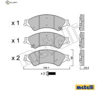 BRAKE PAD SET DISC BRAKE 22-0971-0 FOR FORD SAFA/ENSA/SA2W/SA2S 3.2L 5cyl RANGER
