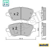 Brake pads 22-0976-0 METELLI for FORD B-MAX FIESTA VI TRANSIT COURIER B460 MPV