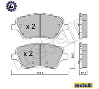 Brake pads 22-0976-0 METELLI for FORD B-MAX FIESTA VI TRANSIT COURIER B460 MPV