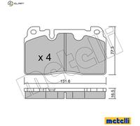 Brake pads 22-0979-0 METELLI for AUDI PORSCHE