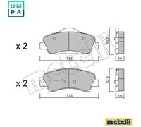 Brake pads 22-0982-0 METELLI for CITROËN PEUGEOT