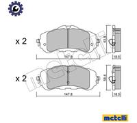 Brake pads 22-0983-0 METELLI for PEUGEOT OPEL CITROËN TOYOTA DS FIAT