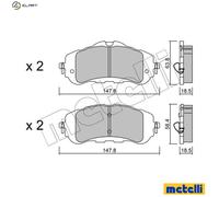 Brake pads 22-0983-0 METELLI for PEUGEOT OPEL CITROËN TOYOTA DS FIAT