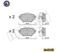 BRAKE PAD SET DISC BRAKE 22-0987-0 FOR PEUGEOT PARTNER/Box/Body/MPV 2008/II 1.2L