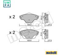 Brake pads 22-0988-0 METELLI for CITROËN PEUGEOT OPEL DS