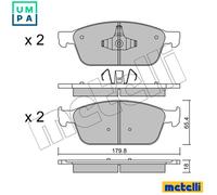 metelligroup 22-0989-0 - Made in Italy - Brake Pads