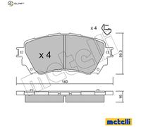 BRAKE PAD SET DISC BRAKE 22-0994-0 FOR MAZDA PY-RPR/Y8/ZA 2.5L SH-VPTR 2.2L