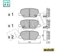 BRAKE PAD SET DISC BRAKE 22-0995-0 FOR MITSUBISHI OUTLANDER/III/SUV/SPORT ASX