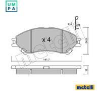 BRAKE PAD SET DISC BRAKE 22-0996-0 FOR SUZUKI GRAND/NOMADE VITARA/SUV S-CROSS