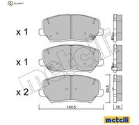 2209970 BRAKE PAD SET, DISC BRAKE METELLI