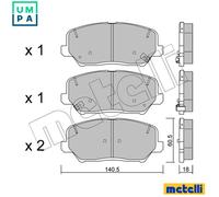 2209970 BRAKE PAD SET, DISC BRAKE METELLI