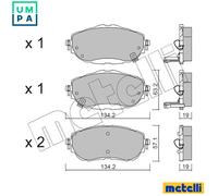 Brake pads 22-0998-0 METELLI for TOYOTA AURIS AURIS Estate