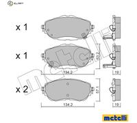 Brake pads 22-0998-0 METELLI for TOYOTA AURIS AURIS Estate