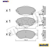 Brake pads 22-0998-0 METELLI for TOYOTA AURIS AURIS Estate