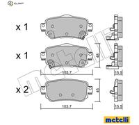Brake pads 22-1011-0 METELLI for NISSAN RENAULT