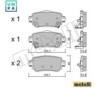Brake pads 22-1011-0 METELLI for NISSAN RENAULT