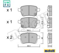 Brake pads 22-1012-0 METELLI for FIAT OPEL