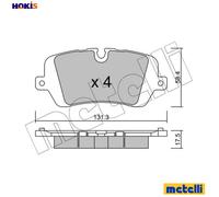 Metelli Brake Pad Set (Disc) 22-1025-0 for Land Rover Defender Station Wagon 2.0L