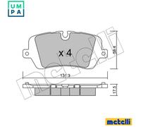 Metelli Brake Pad Set (Disc) 22-1025-0 for Land Rover Defender Station Wagon 2.0L