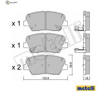 Brake pads 22-1026-0 METELLI for KIA HYUNDAI